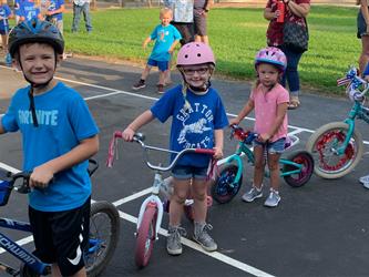 children on bicycles