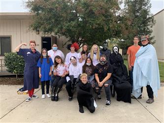 students in costumes