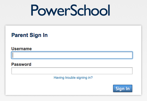 Power School sign in page